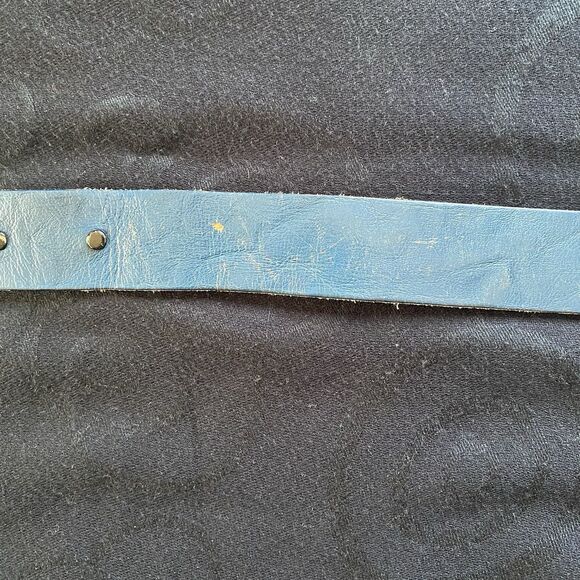 Vintage 70’s Dodge Van Brass Buckled Blue Smitty’s Leather Belt. Van Life. - Picture 7 of 14